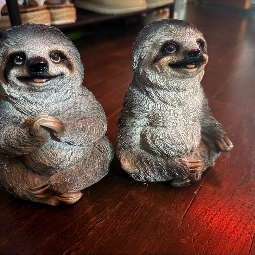 Vintage sloth garden gnomes